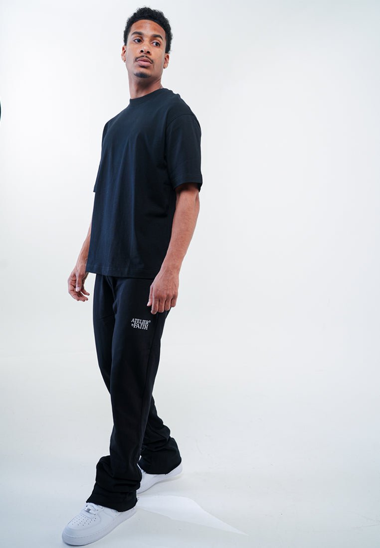 AOF FLARED JOGGER - ALLBLACK - ATELIER OF FAITH
