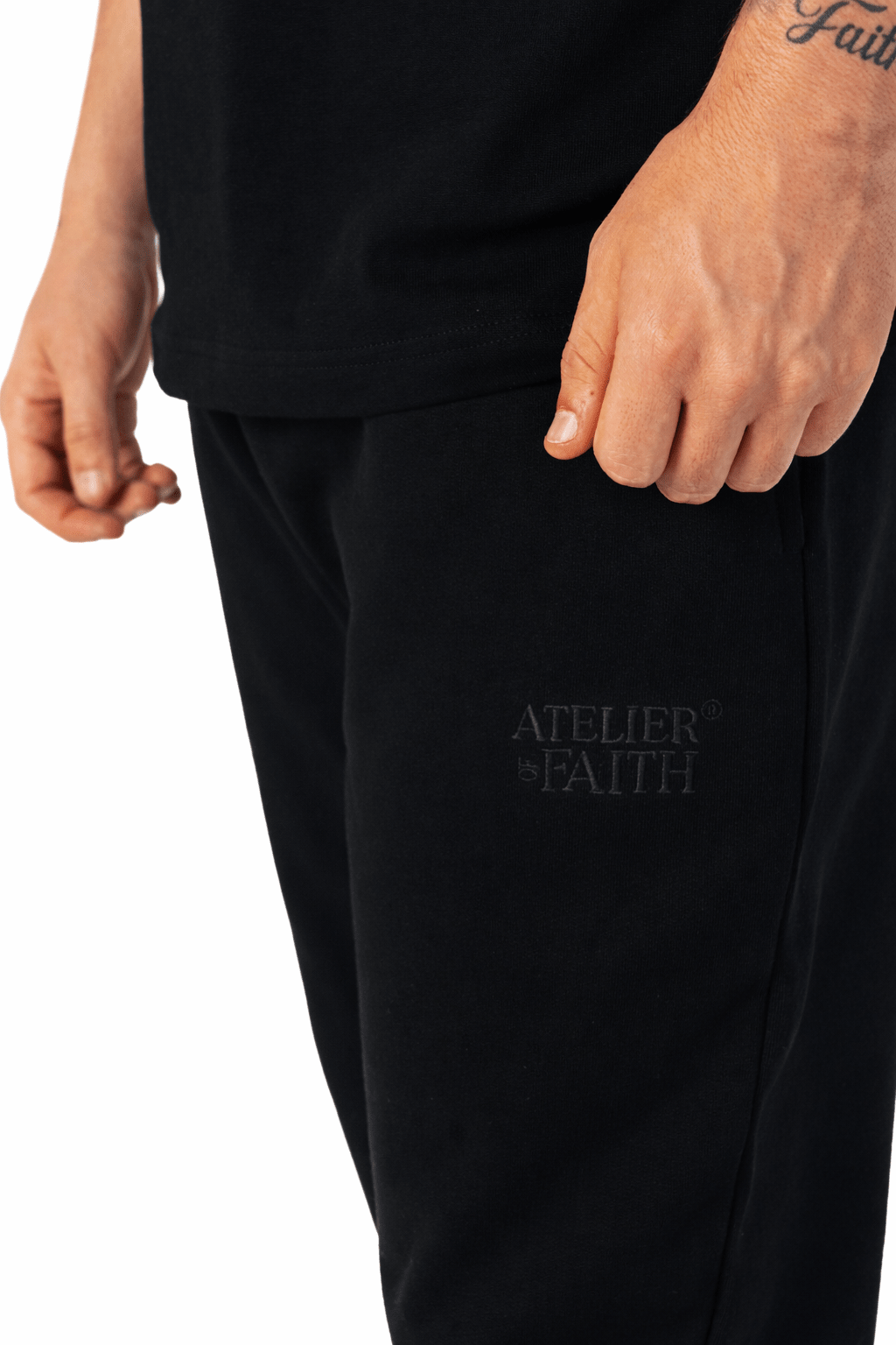 AOF FLARED PANTS - BLACK/GRAY - Atelier of Faith